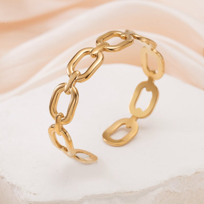 Retro Oil-Pressed Stainless Steel Hollow Heart Flower Bracelet Electroplated High-End Light Luxury Women'S Bracelet - Image 4